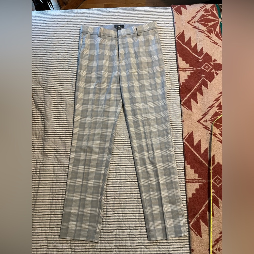 H&M Light Gray Plaid Dress Pants
